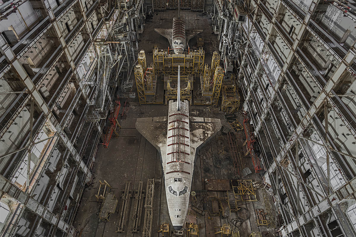 ptichka, space junk #15, kazakhstan, 2016 (the msk-80 was assembly and fueling hall. the prototype buran k2 was next to space when the program was cancelled in 1991)