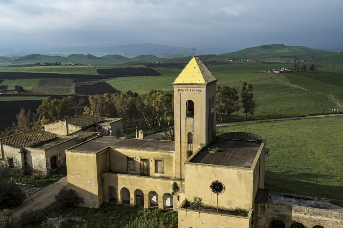 ora et labora, faithless #95, italy, 2019 (church of aband. village that was built by the fascists in the 30s)